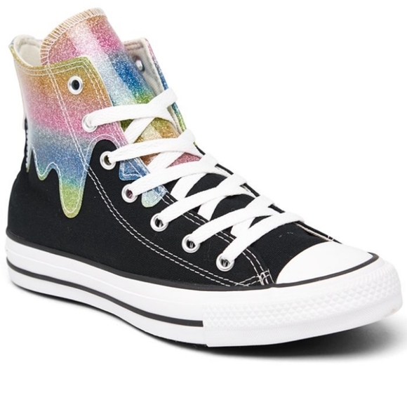 Big Girls Chuck Taylor All Star Glitter Drip High Top Casual - Picture 5 of 5
